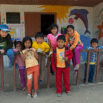 Children in Peru outside community centre for domestic workers