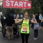 Carly Parson ahead of marathon in which she raise over £4,000 for Anti-Slavery International.