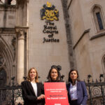 Anti-Slavery Interntional colleagues join lawyers from GLAN outside the Royal Courts of Justice